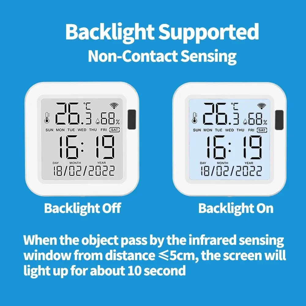 Tuya WiFi Temperature Humidity Smart Sensor With Backlight for Smart